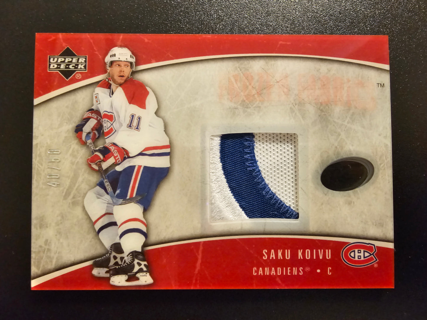 2005-06 Upper Deck Ice - Frozen Fabrics - Patch - Saku Koivu # FFP-SK /50