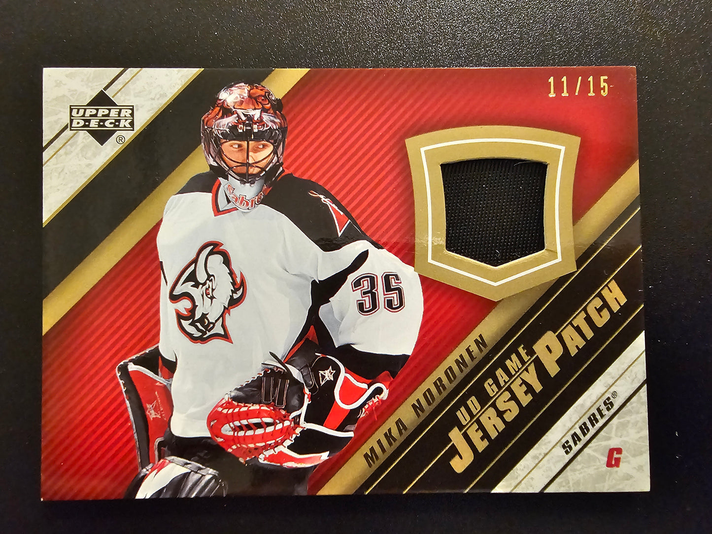 2005-06 Upper Deck - UD Game Jersey Series 2 - Patch - Mika Noronen #P2-NO /15