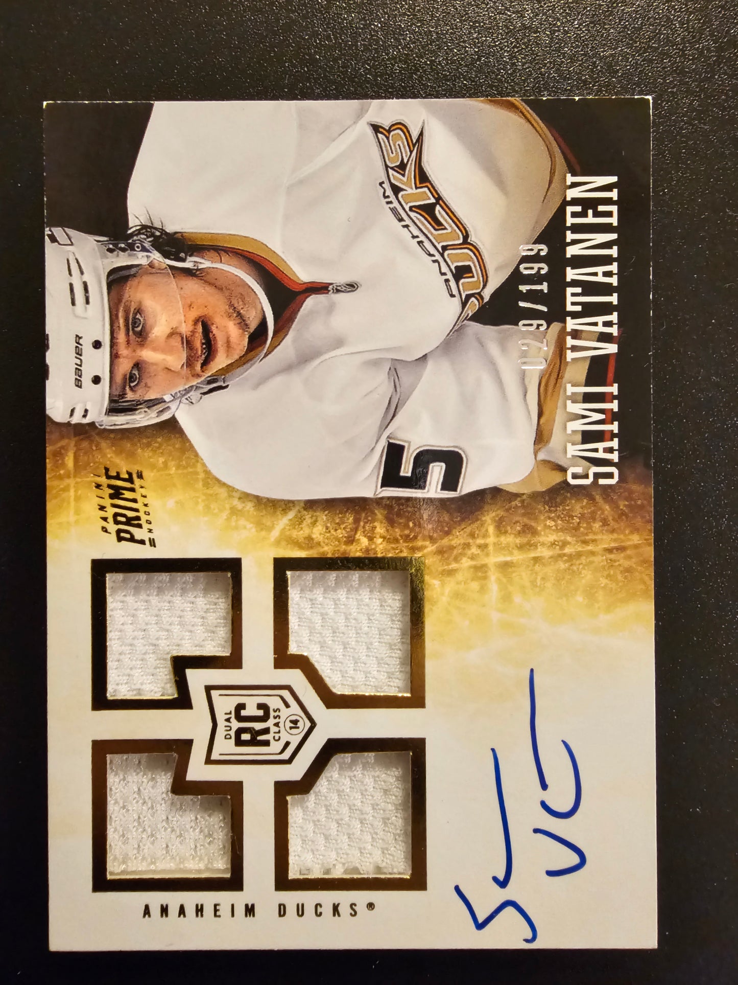 2013-14 Panini Prime - Rookie Patch Autograph - Sami Vatanen #150 /199 RC