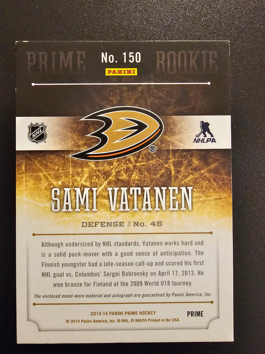 2013-14 Panini Prime - Rookie Patch Autograph - Sami Vatanen #150 /199 RC