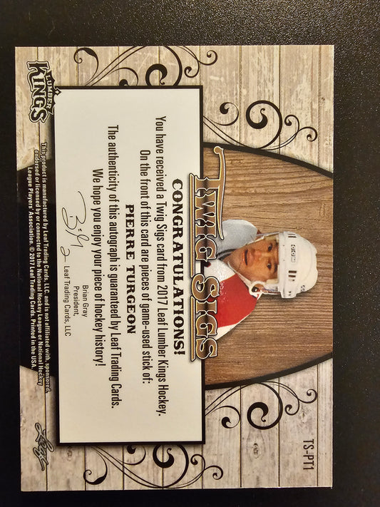 2017-18 Leaf Lumber Kings - Twig Sigs Platinum - Pierre Turgeon #TS-PT1 /5
