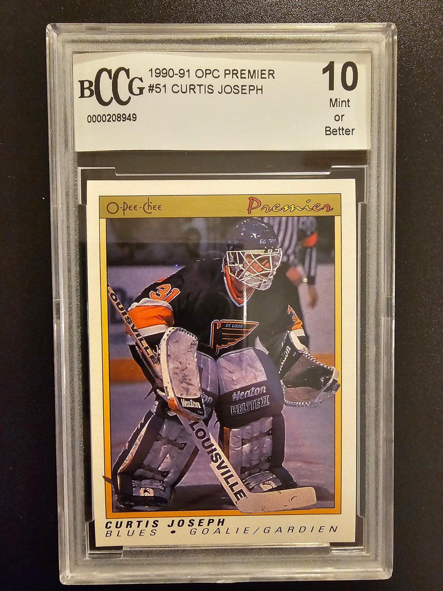 1990-91 O-Pee-Chee Premier - Curtis Joseph #51 BCCG 10 RC