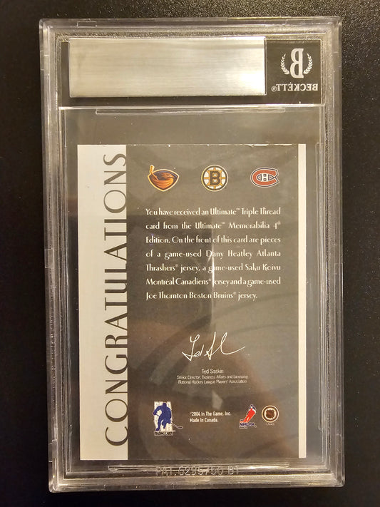 2003-04 In the Game Ultimate Memorabilia 4th Edition - Triple Thread Dany Heatley / Saku Koivu / Joe Thonton /40