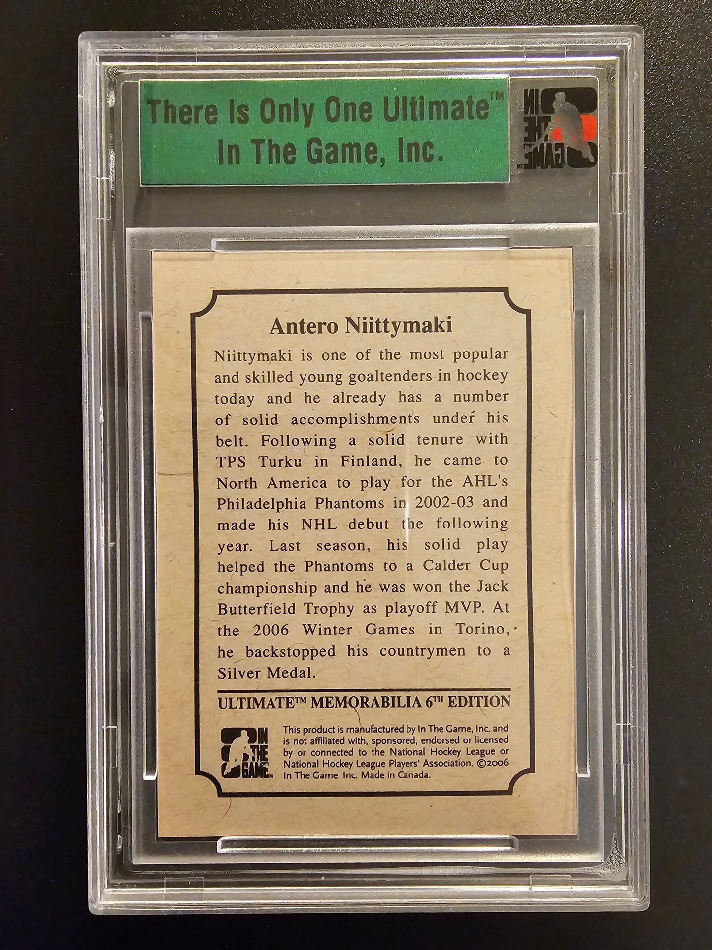 2005-06 In the Game Be A Player Ultimate Memorabilia 6th Edition - Base Series One Antero Niittymaki /9