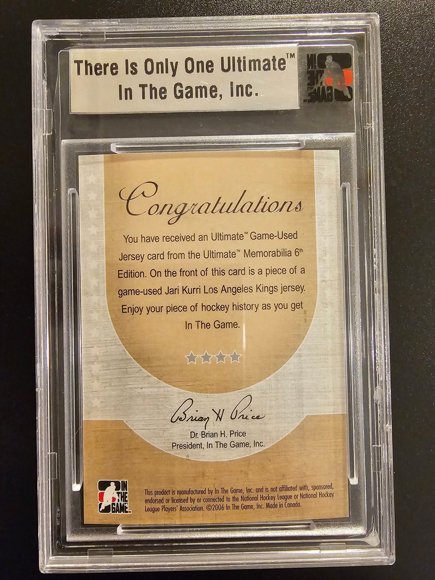 2005-06 In the Game Be A Player Ultimate Memorabilia 6th Edition Game Used Jersey silver Jari Kurri /25