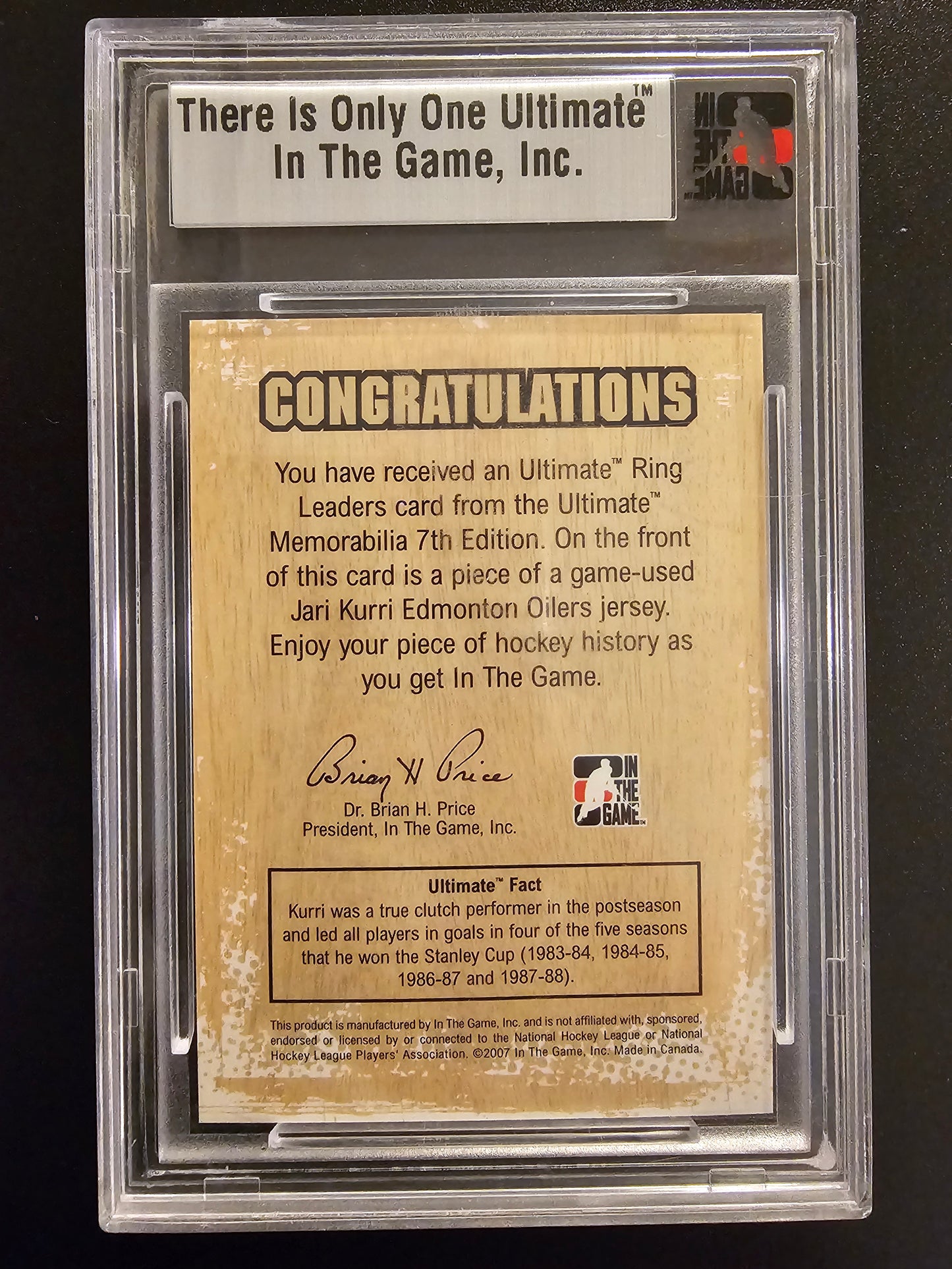 2006-07 In the Game Be A Player Ultimate Memorabilia 7th Edition - Ring Leaders Silver Jari Kurri /25