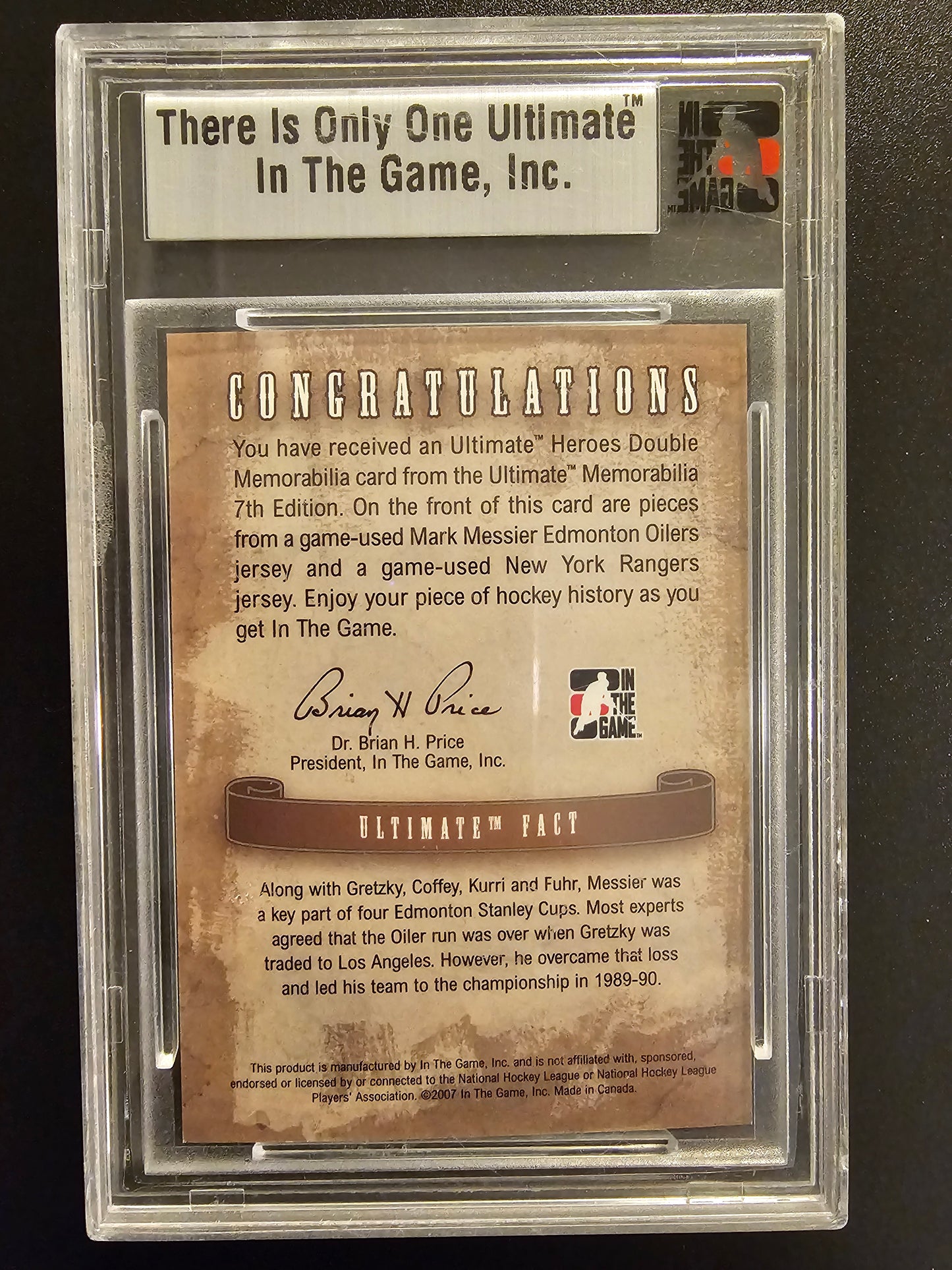 2006-07 In the Game Be A Player Ultimate Memorabilia 7th Edition - Heroes Double Silver Mark Messier /25