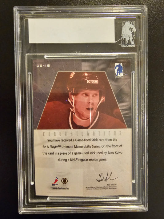 2000-01 In the Game Be A Player Ultimate Memorabilia - Game Used Stick Saku Koivu /90