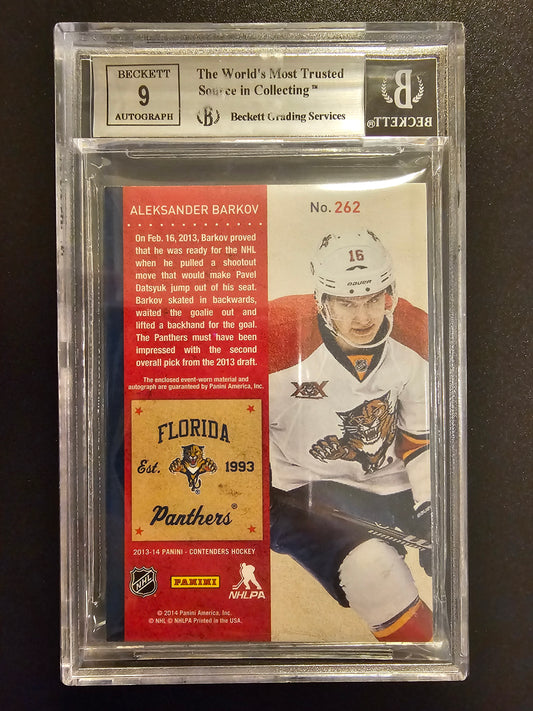 2013-14 Panini Contenders - Patch Autographs Aleksander Barkov #262 /100 BGS 8.5 RC