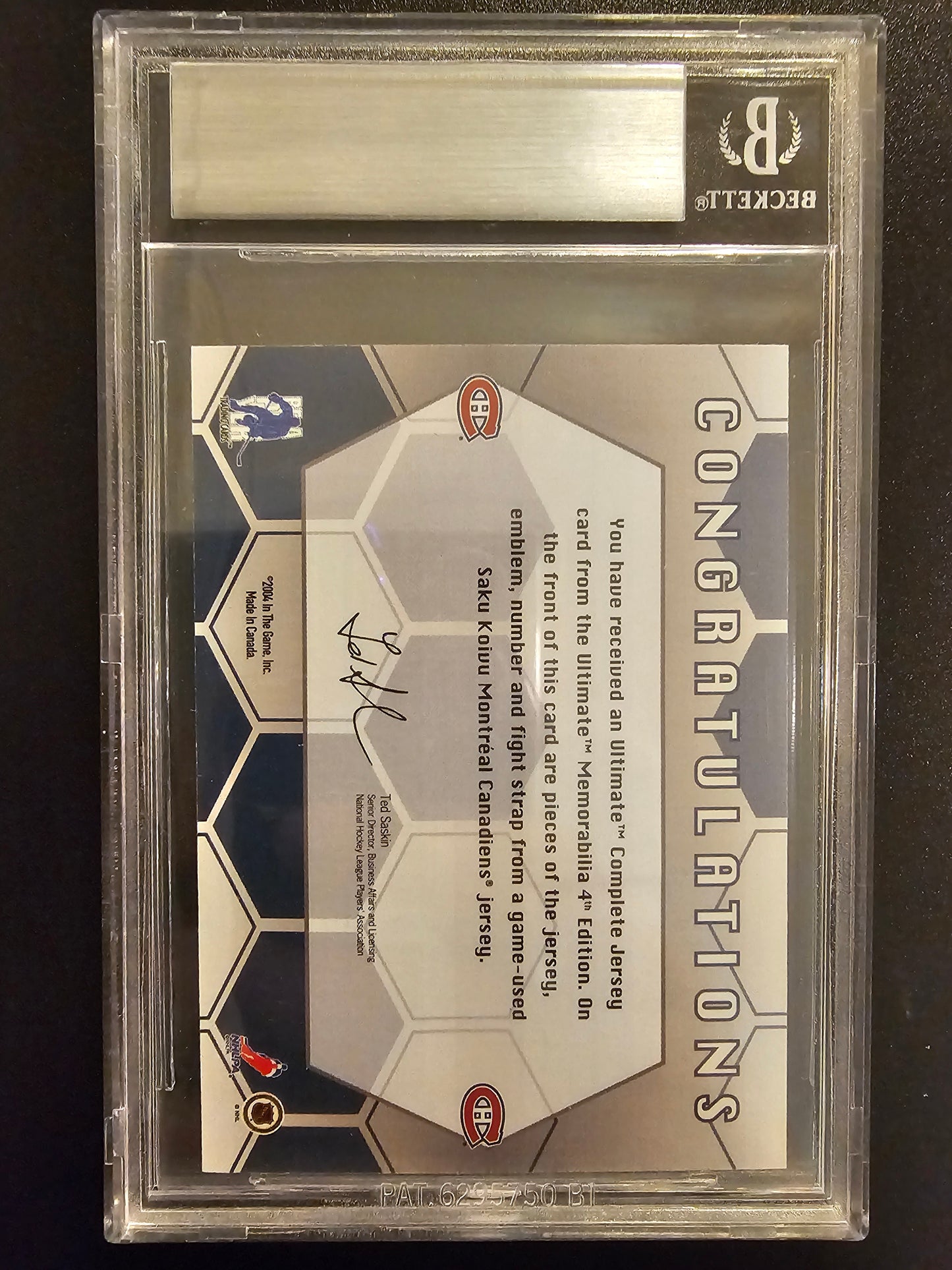 2003-04 In the Game Be A Player Ultimate Memorabilia 4th Edition - Complete Jersey Saku Koivu /30