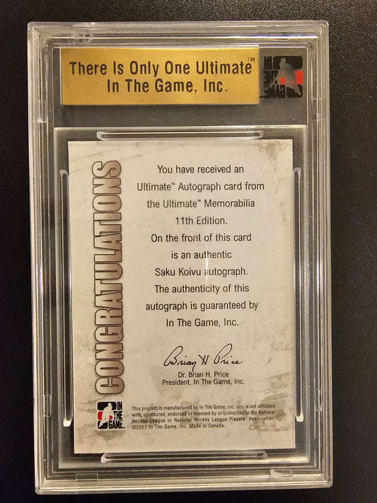 2011-12 In the Game Be A Player Ultimate Memorabilia 11th Edition - Ultimate Autographs Silver Saku Koivu /19
