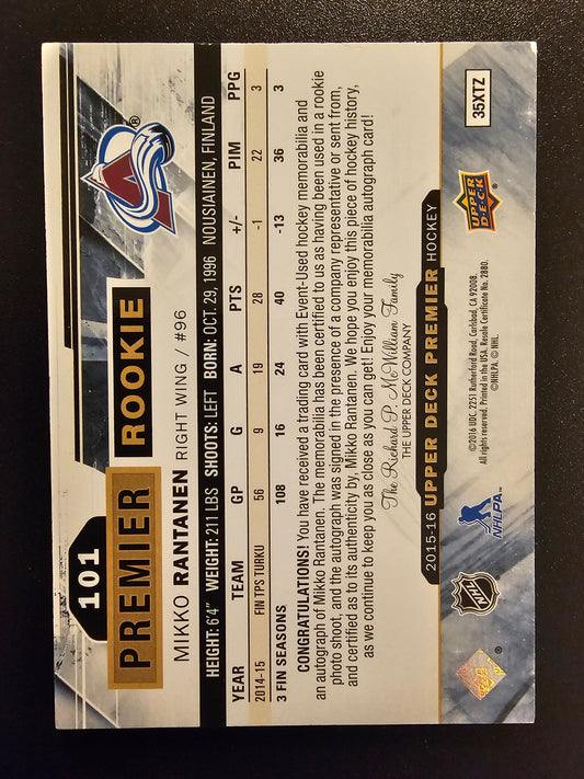 2015-16 Upper Deck Premier - RPA Mikko Rantanen #101 /375 RC