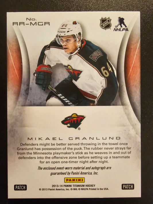 2013-14 Panini Titanium - Home Sweaters Memorabilia Autographs Mikael Granlund #HSMGR /10 RY