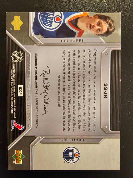 2006-07 Upper Deck The Cup - Scripted Swatches Jari Kurri #SS-JK /25