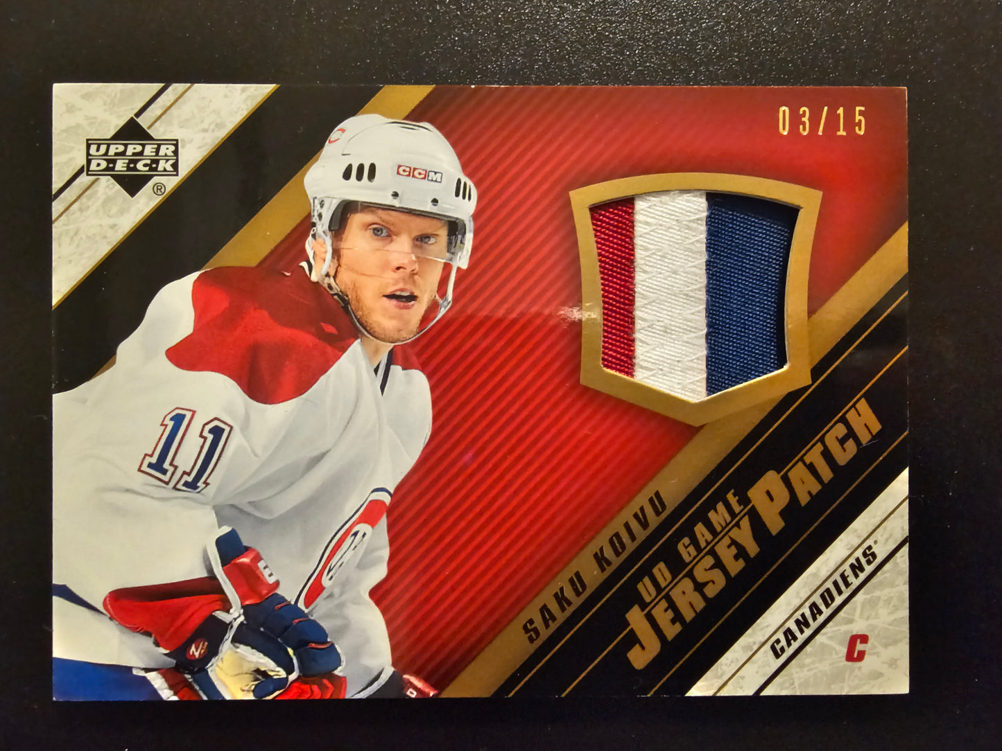 2005-06 Upper Deck UD Game Jersey Patch Saku Koivu #P-SK /15