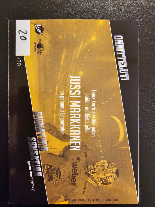 2016-17 Cardset - Signature Sensations - Jussi Markkanen /50