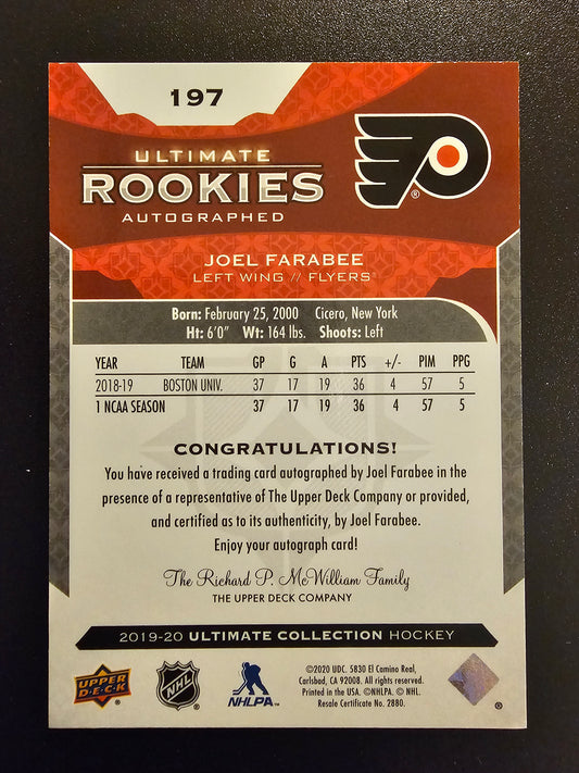 2019-20 Upper Deck Ultimate Collection - Joel Farabee #197 /99 RC