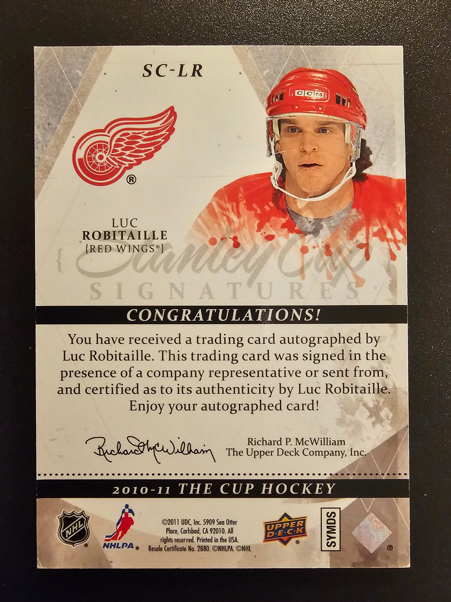 2010-11 Upper Deck The Cup - Stanley Cup Signatures Luc Robitaille #SC-LR /50