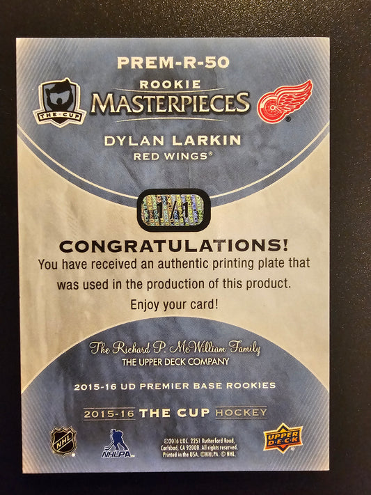 2015-16 Upper Deck The Cup - Rookie Masterpieces - UD Premier Base Rookies - Dylan Larkin #PREM-R-50 1of1
