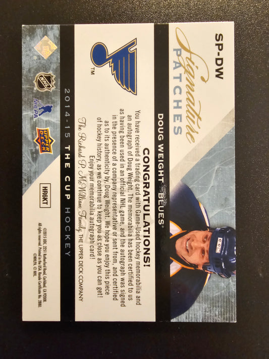 2014-15 Upper Deck The Cup Signature Patches - Doug Weight #SP-DW /99