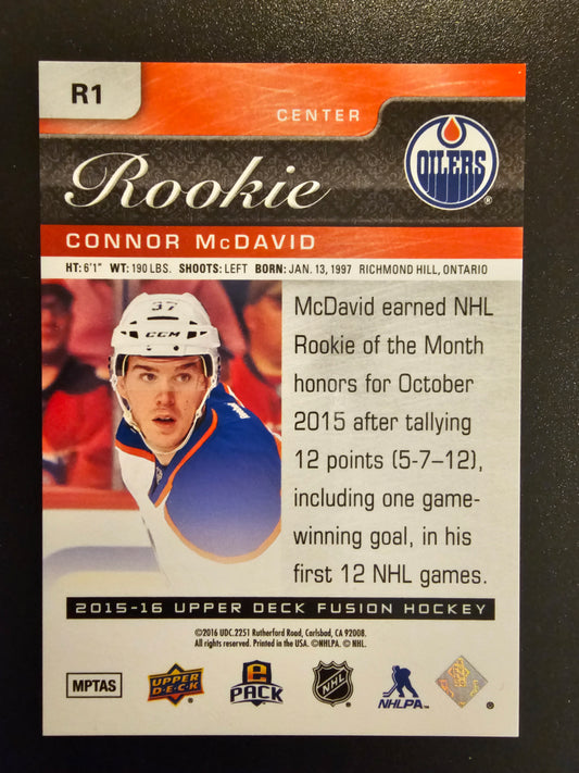2015-16 Upper Deck Fusion - Rookie Achievements Connor McDavid #R1 RY