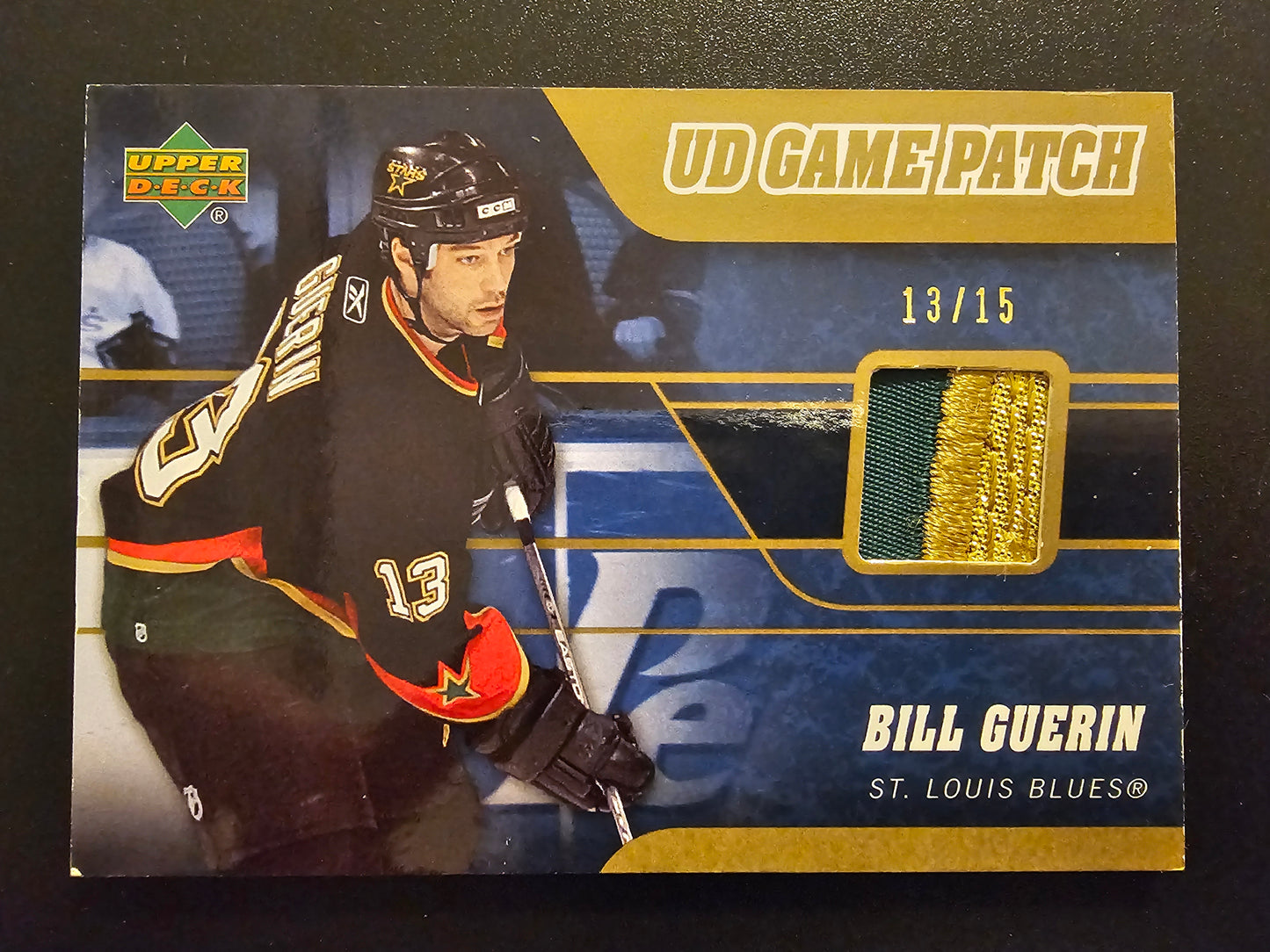 2006-07 Upper Deck Series 1 - UD Game Patch Bill Guerin #J-BG Jersey numbered 13/15