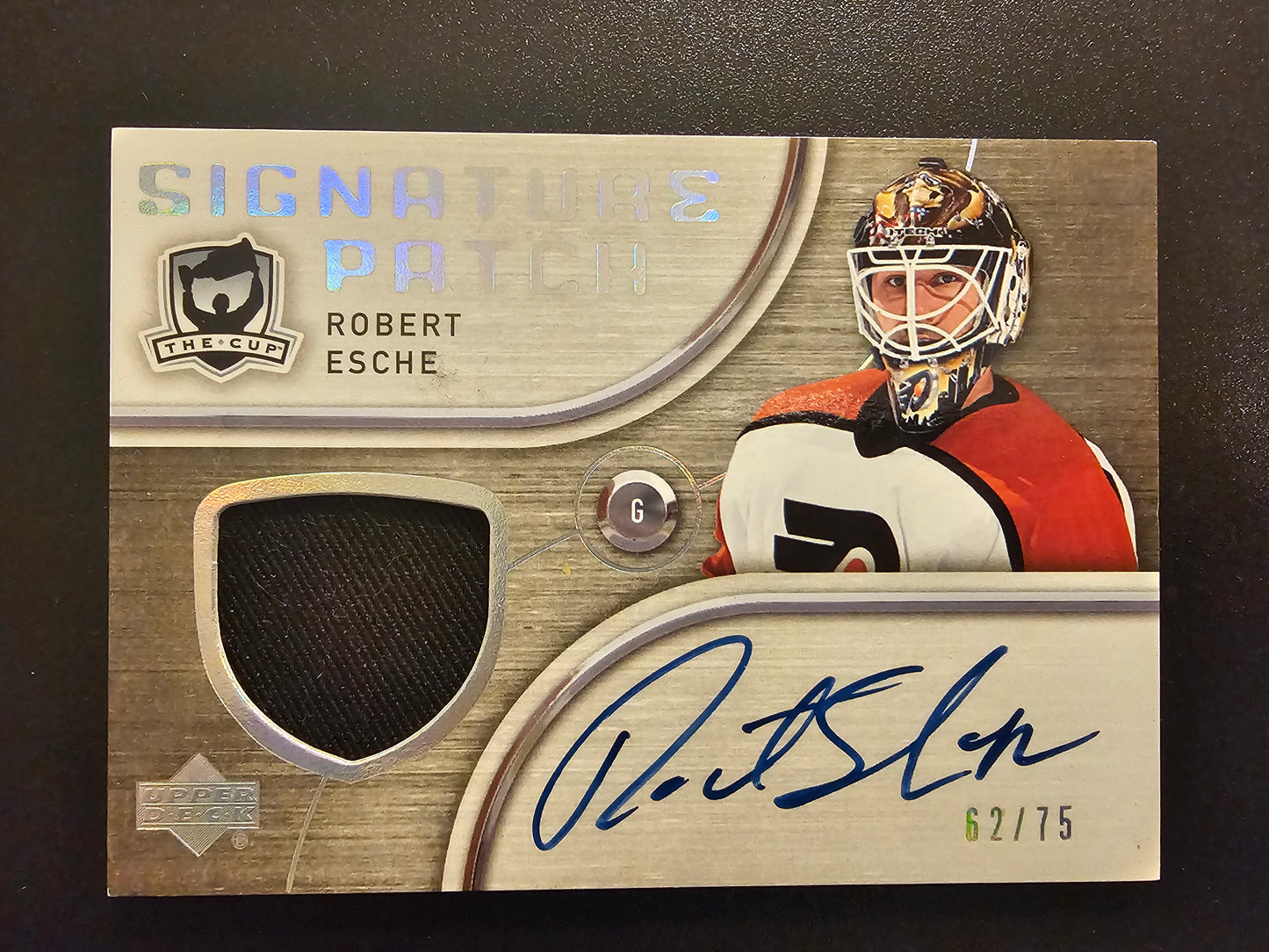 2005-06 Upper Deck The Cup - Signature Patches Robert Esche #SP-RE /75