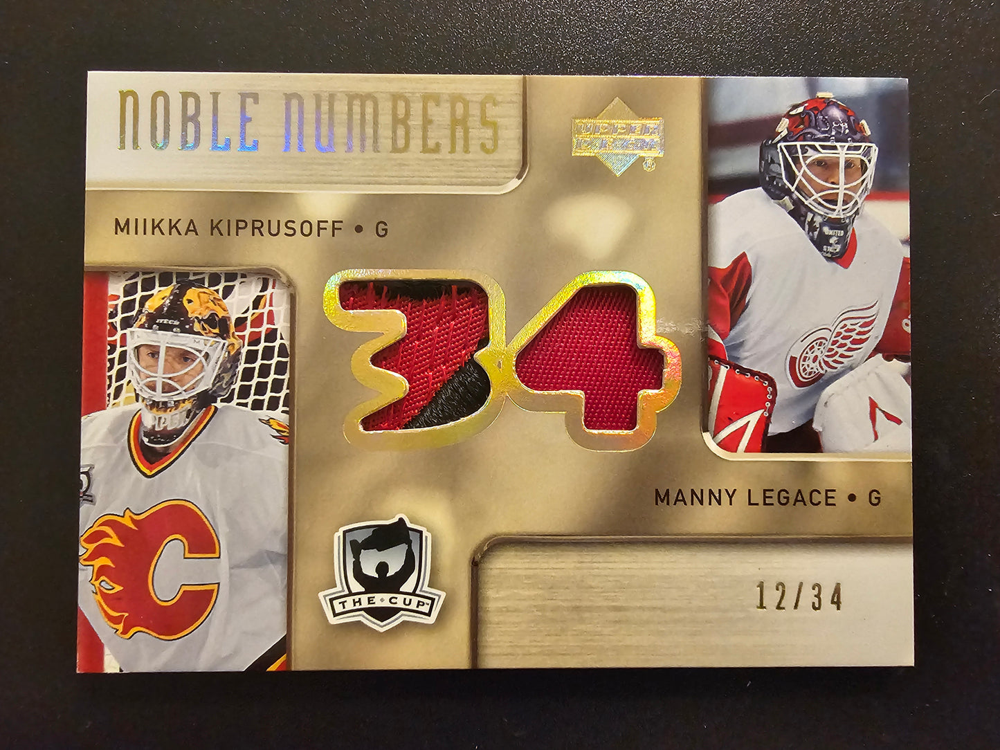 2005-06 Upper Deck The Cup - Noble Numbers - Miikka Kiprusoff / Manny Legace #NN-KL /34