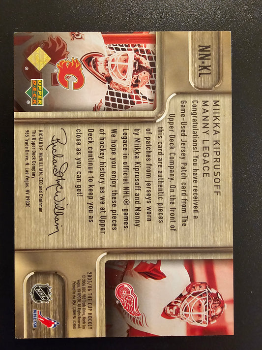 2005-06 Upper Deck The Cup - Noble Numbers - Miikka Kiprusoff / Manny Legace #NN-KL /34