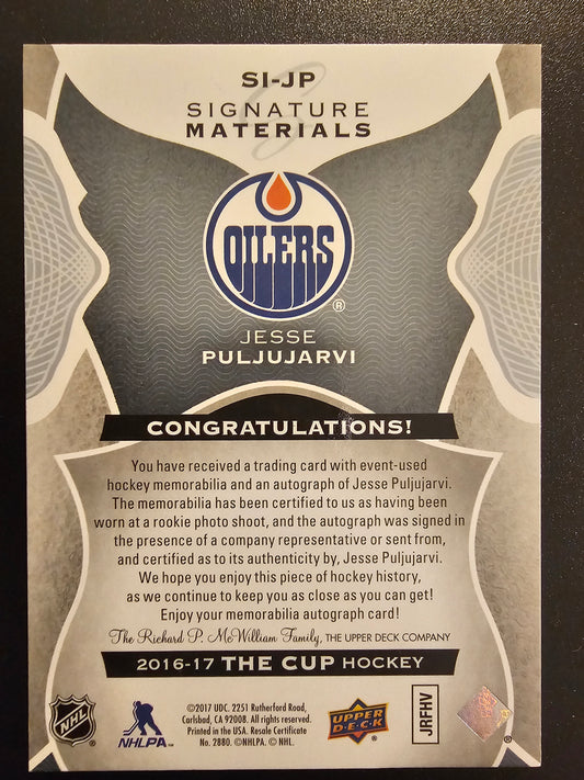 2016-17 Upper Deck The Cup - Signature Materials Jesse Puljujarvi #SI-JP /99 RY