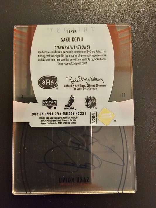 2006-07 Upper Deck Trilogy - Ice Scripts - Saku Koivu #IS-SK