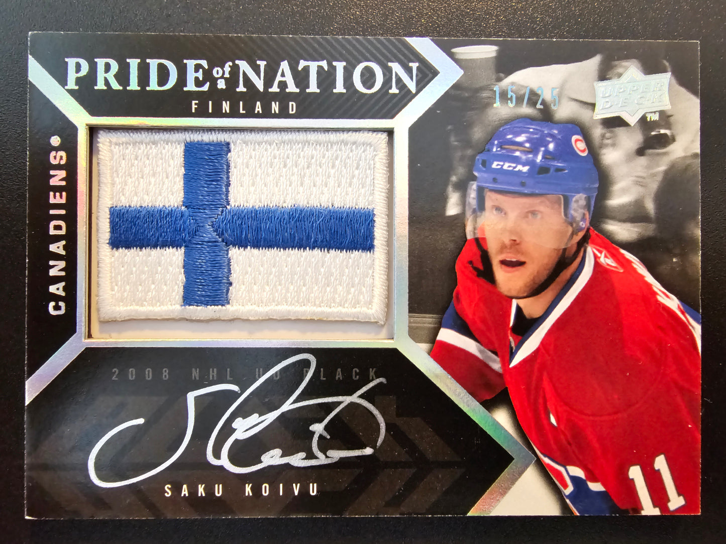 2008-09 UD Black - Pride of a Nation - Saku Koivu #PN-SK /25