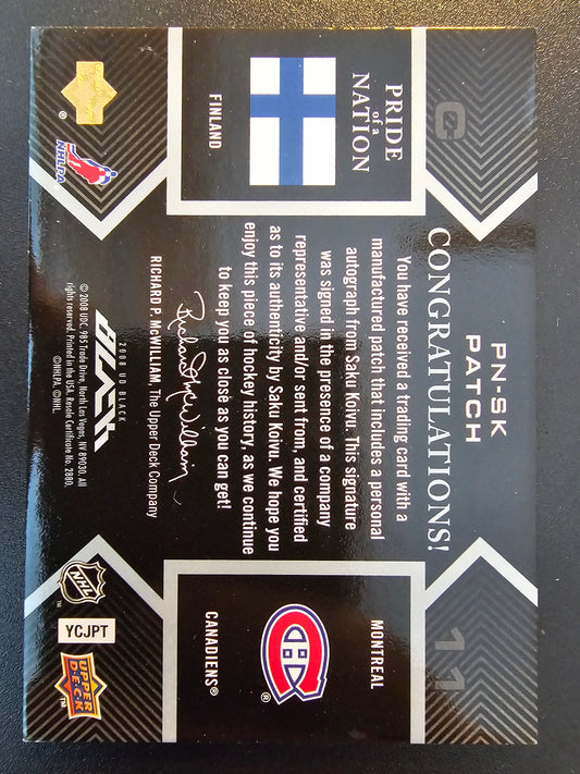 2008-09 UD Black - Pride of a Nation - Saku Koivu #PN-SK /25