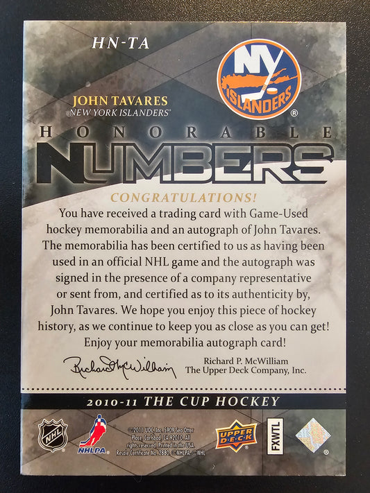 2010-11 Upper Deck The Cup - Honorable Numbers - John Tavares #HN-TA /91