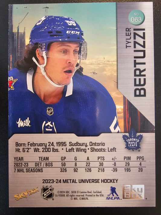 2023-24 Skybox Metal Universe - Precious Metal Gems Green Tyler Bertuzzi #063 /10