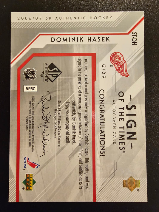 2006-07 Upper Deck SP Authentic - Sign of the Times Dominik Hasek #ST-DH