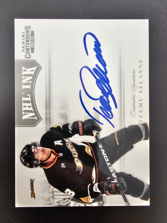 2011-12 Panini Playoff Contenders - NHL Ink - Teemu Selanne #1