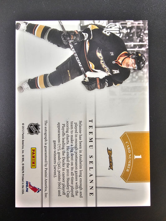 2011-12 Panini Playoff Contenders - NHL Ink - Teemu Selanne #1