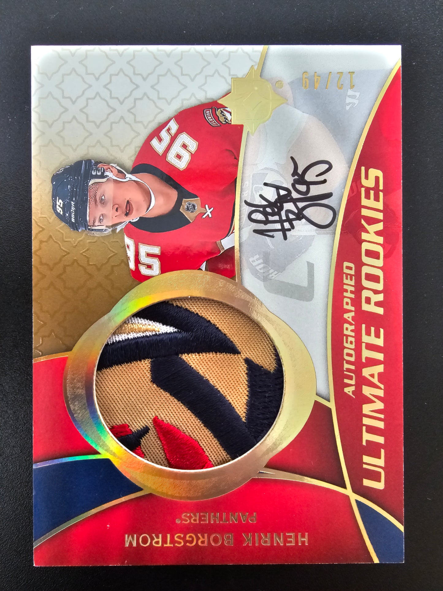 2018-19 Upper Deck Ultimate Collection - 2008-09 Retro Rookies Auto Patch - Henrik Borgstrom #RRPA-HB /49 RY