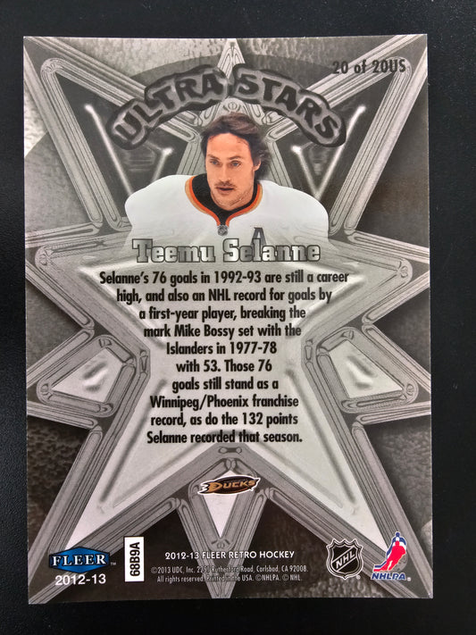 2012-13 Fleer Retro - 1997-98 Ultra Stars Gold Design - Teemu Selanne #20 US