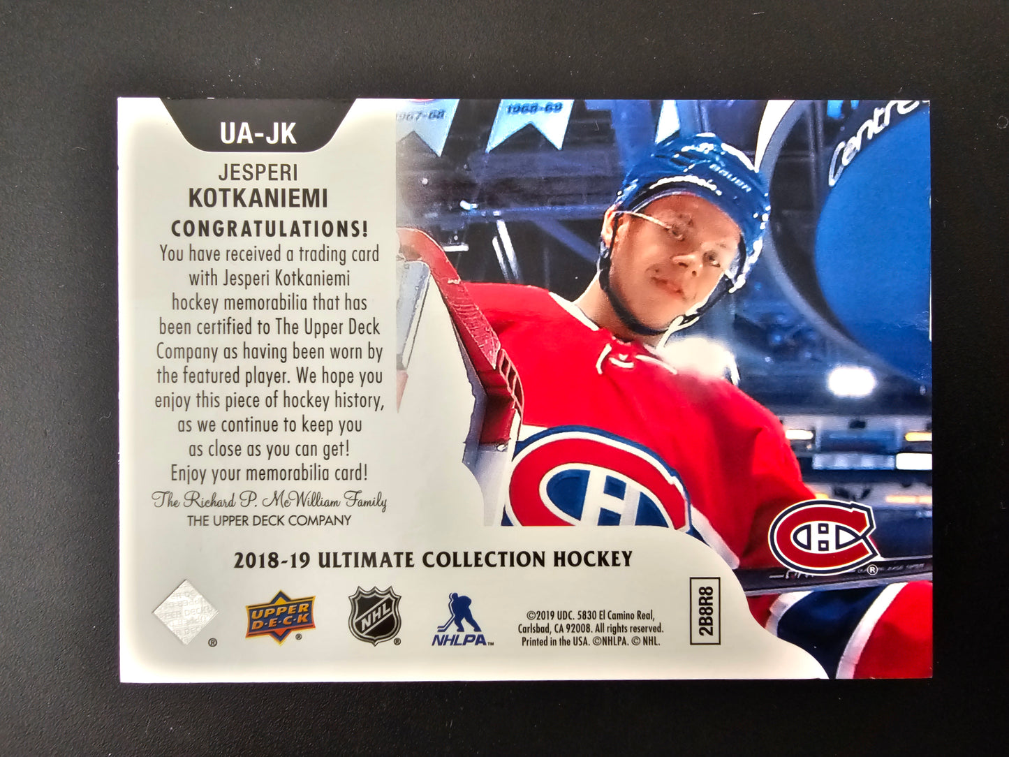 2018-19 Upper Deck Ultimate Collection - Ultimate Access Premium Materials Copper #UA-JK /10 RY