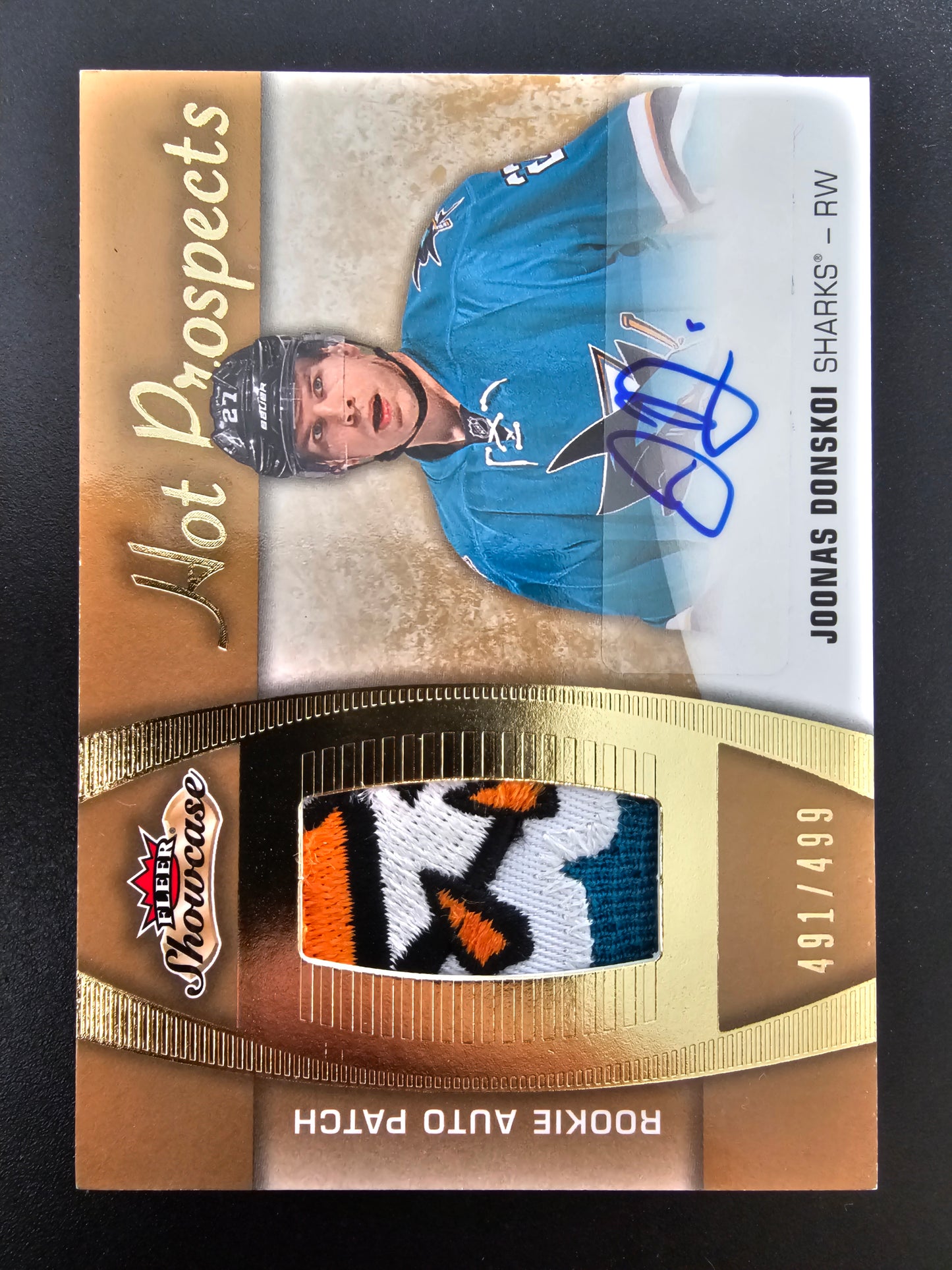 2015-16 Upper Deck Fleer Showcase - Hot Prospects Auto Patch - Joonas Donskoi #151 /499 RC