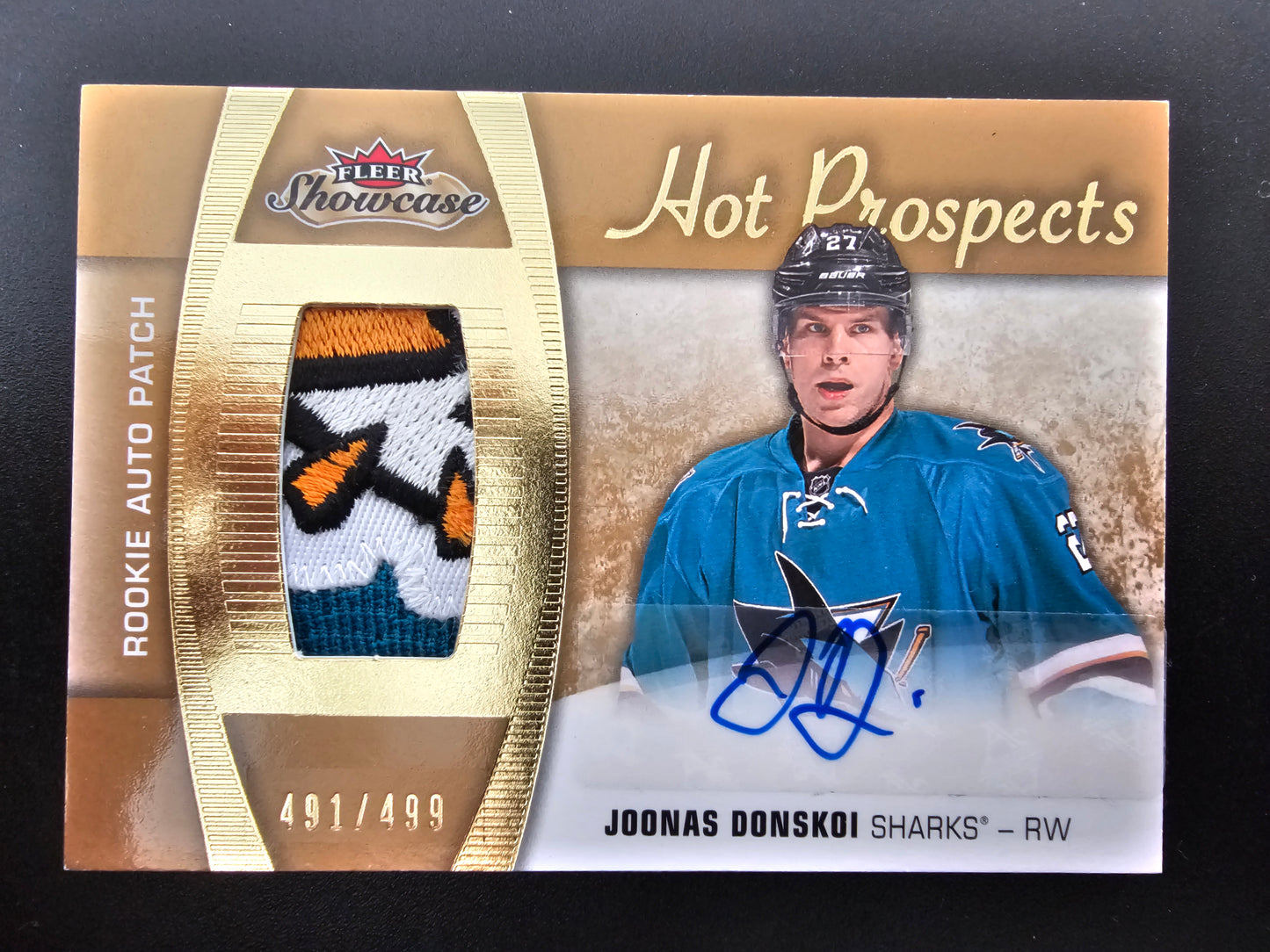 2015-16 Upper Deck Fleer Showcase - Hot Prospects Auto Patch - Joonas Donskoi #151 /499 RC