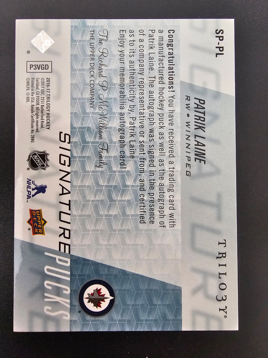 2016-17 Upper Deck Trilogy - Signature Pucks - Patrik Laine #SP-PL RY