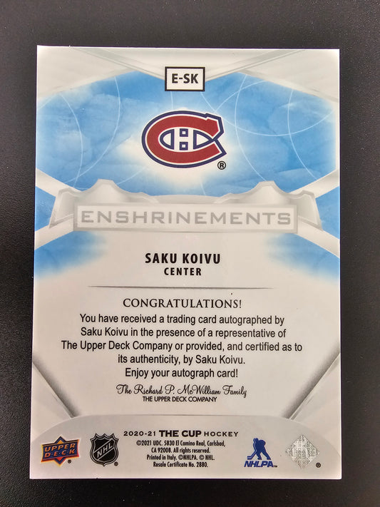 2020-21 Upper Deck The Cup - Enshrinements - Saku Koivu #E-SK /99