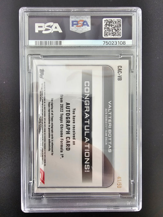 2022 Topps Chrome F1 Gold Refractor Autograph - Valtteri Bottas #CAC-VB /50