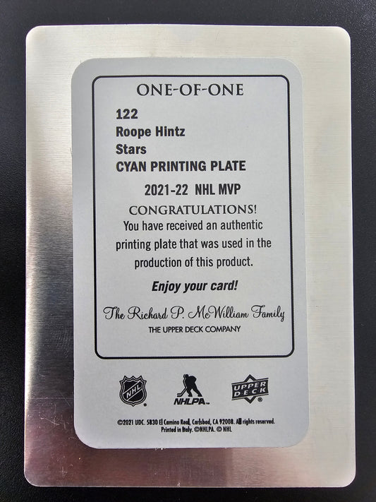 2021-22 Upper Deck MVP - Cyan Printing Plate - Roope Hintz #122 1of1