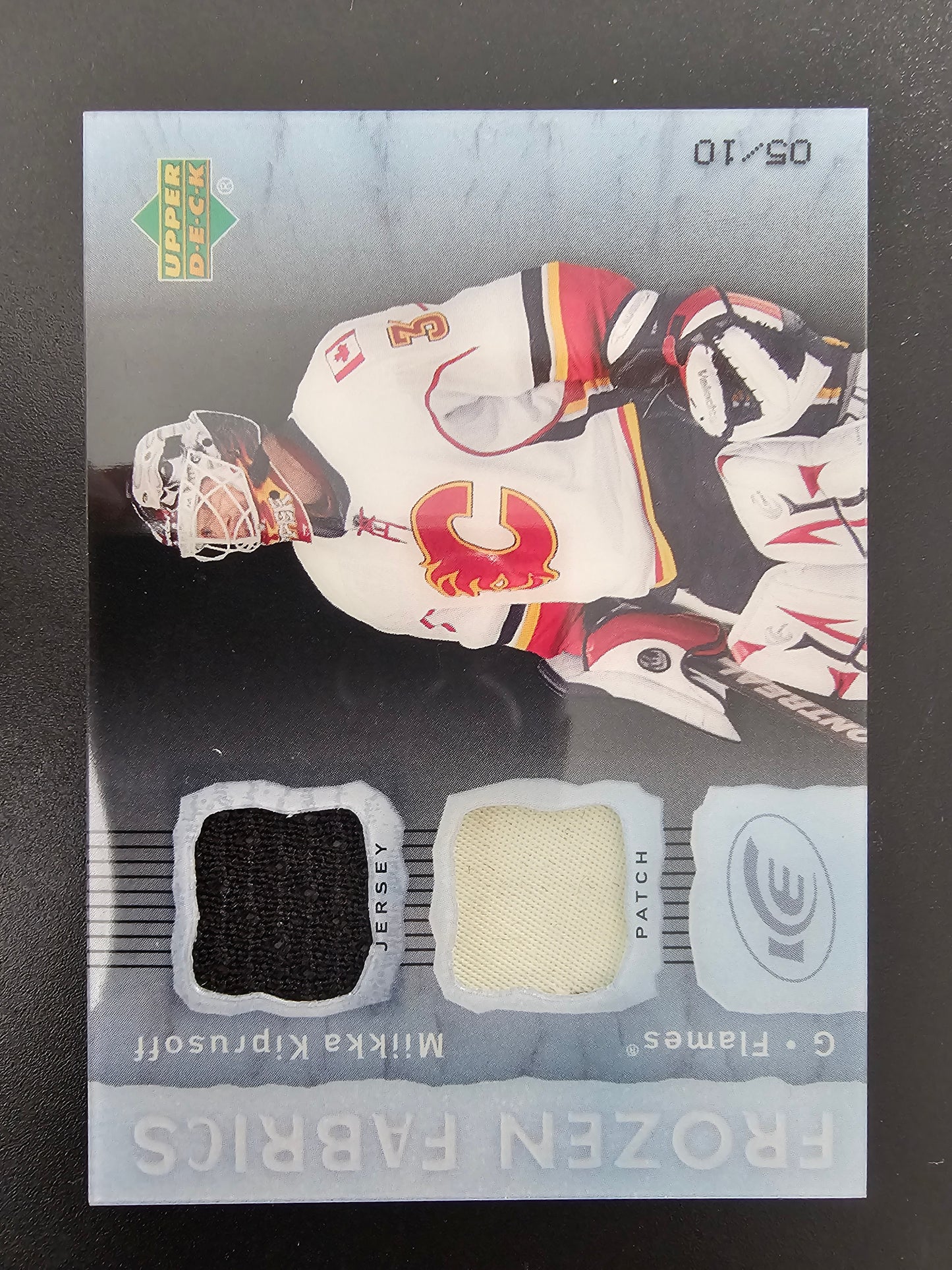 2007-08 Upper Deck Ice - Frozen Fabrics Jersey/Patch - Miikka Kiprusoff #FF-MK /10