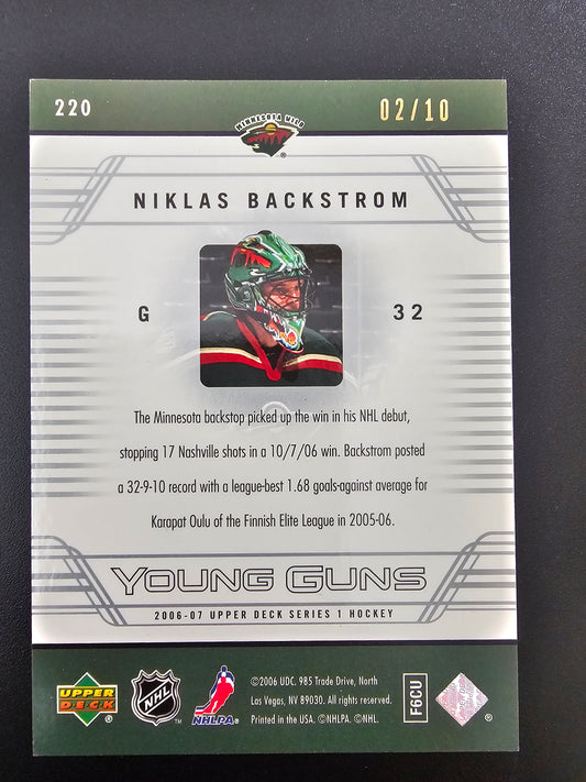 2006-07 Upper Deck - Young Guns High Gloss - Niklas Backstrom #220 /10 RC