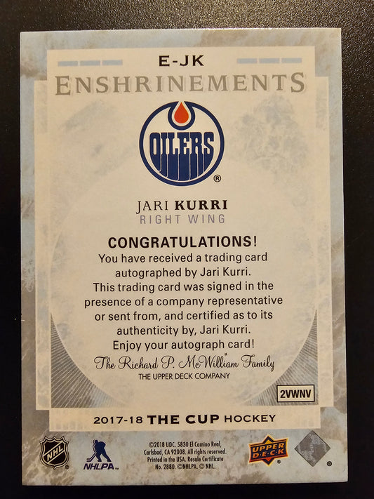 2017-18 Upper Deck The Cup - Cup Enshrinements - Jari Kurri #E-JK /99